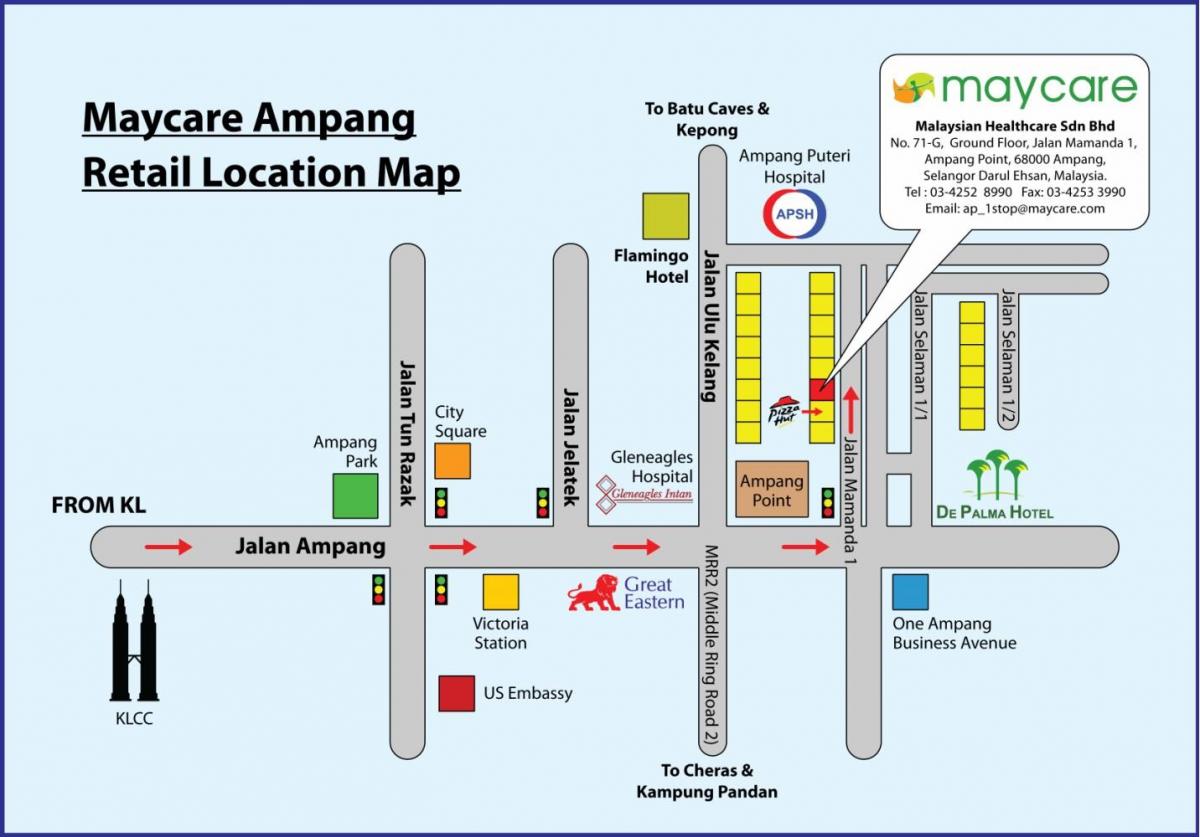 Kart over ampang park