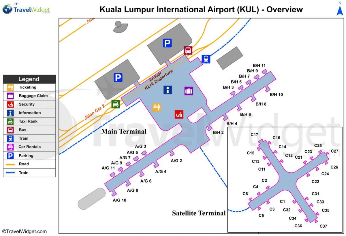 kuala lumpur lufthavn main terminal kart