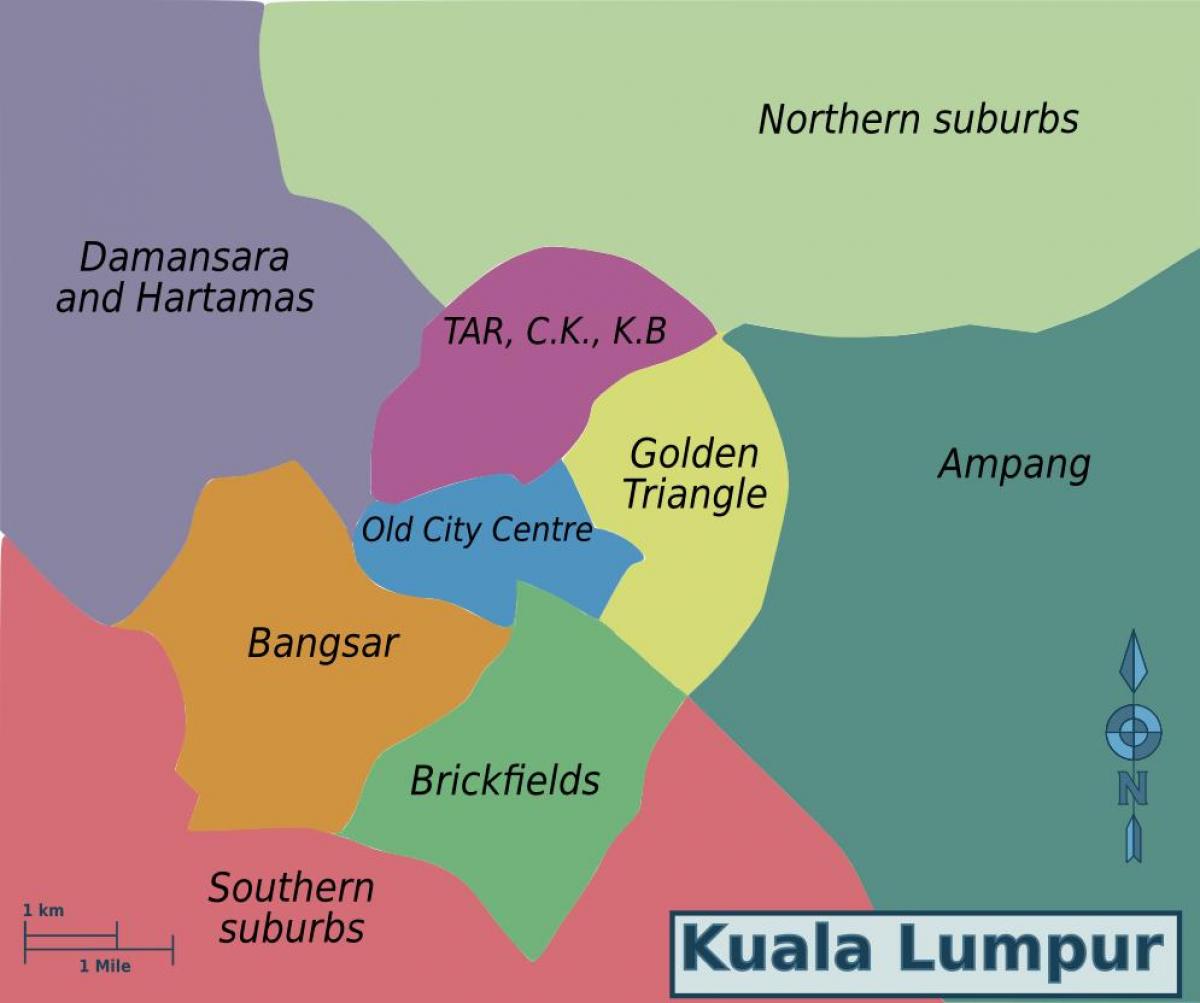 kuala lumpur-distriktet kart