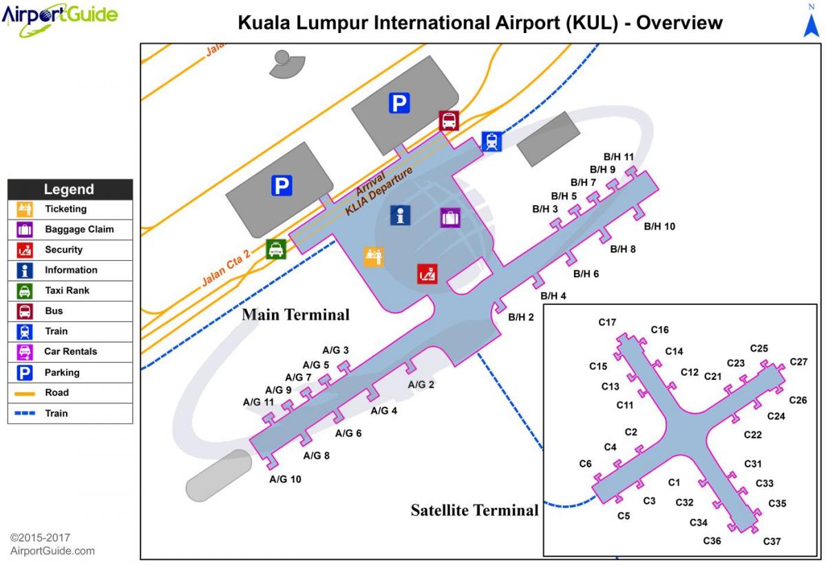 kuala lumpur internasjonale flyplass terminal kart