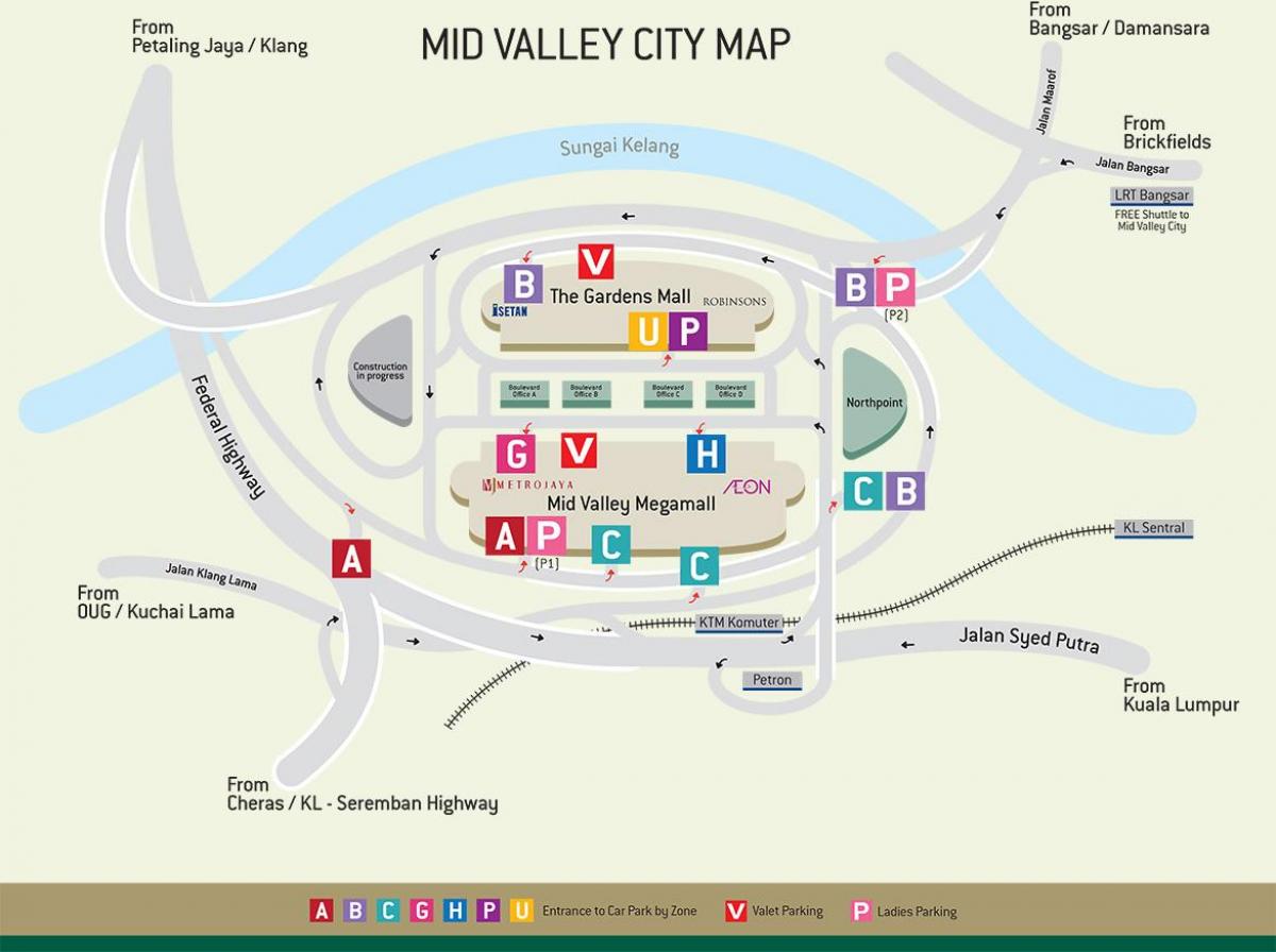 Kart av mid valley katalog