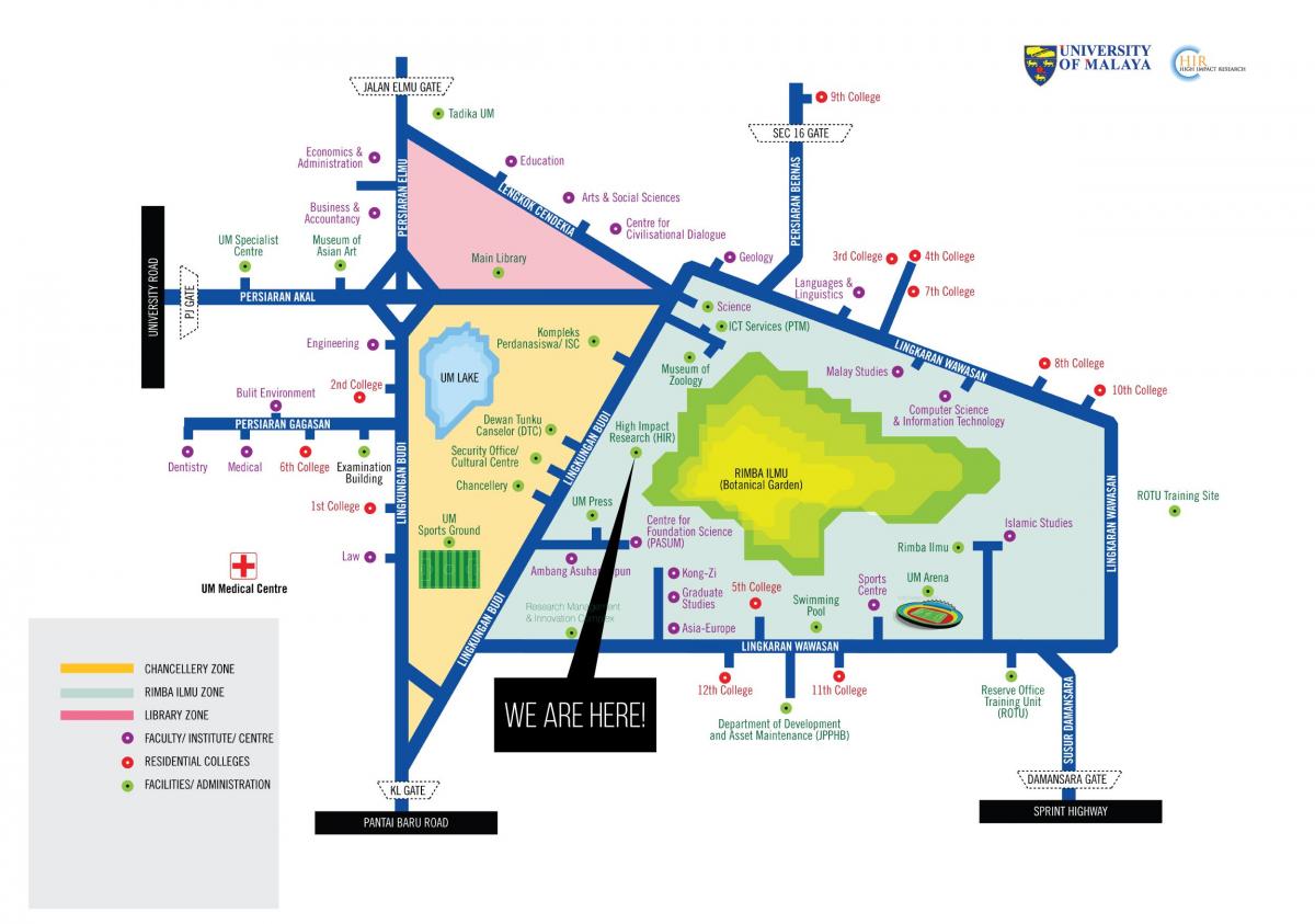 Kart av malaya-universitetet