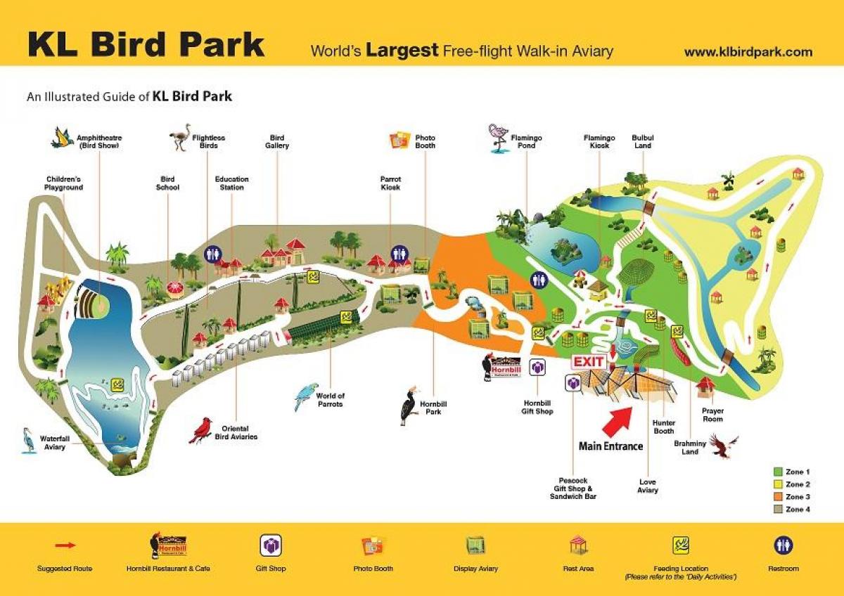 Kart over bird park