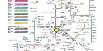 Kuala lumpur transport jernbane kart