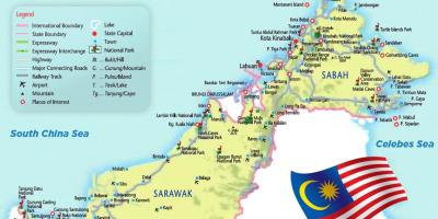 Flyplasser i malaysia kart
